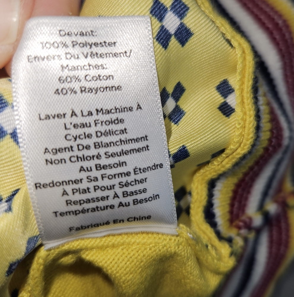 Talbots Women's Size 1X Yellow Geo Print Patterned Charming Cardigan Layering - Picture 9 of 14